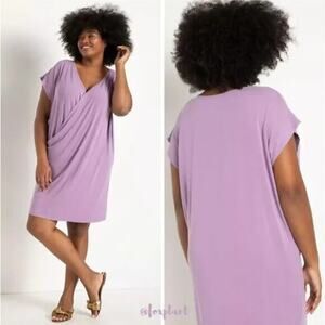 New!  Eloquii purple Surplice dolman sleeve Wedge wrap Dress,‎  plus size 22/24
